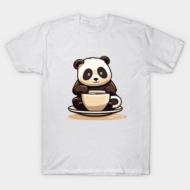 Panda Coffee: Caffeine and Cuteness T-Shirt by Kibo2020